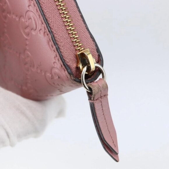 GUCCI GG Canvas Guccissima Long Wallet Leather Pink 410102 203887 Auth bs29790 - Picture 11 of 16